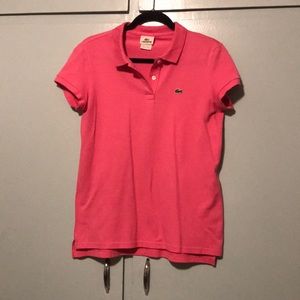 Pink Lacoste polo
